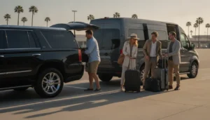 Airport shuttle vehicle for groups at LAX