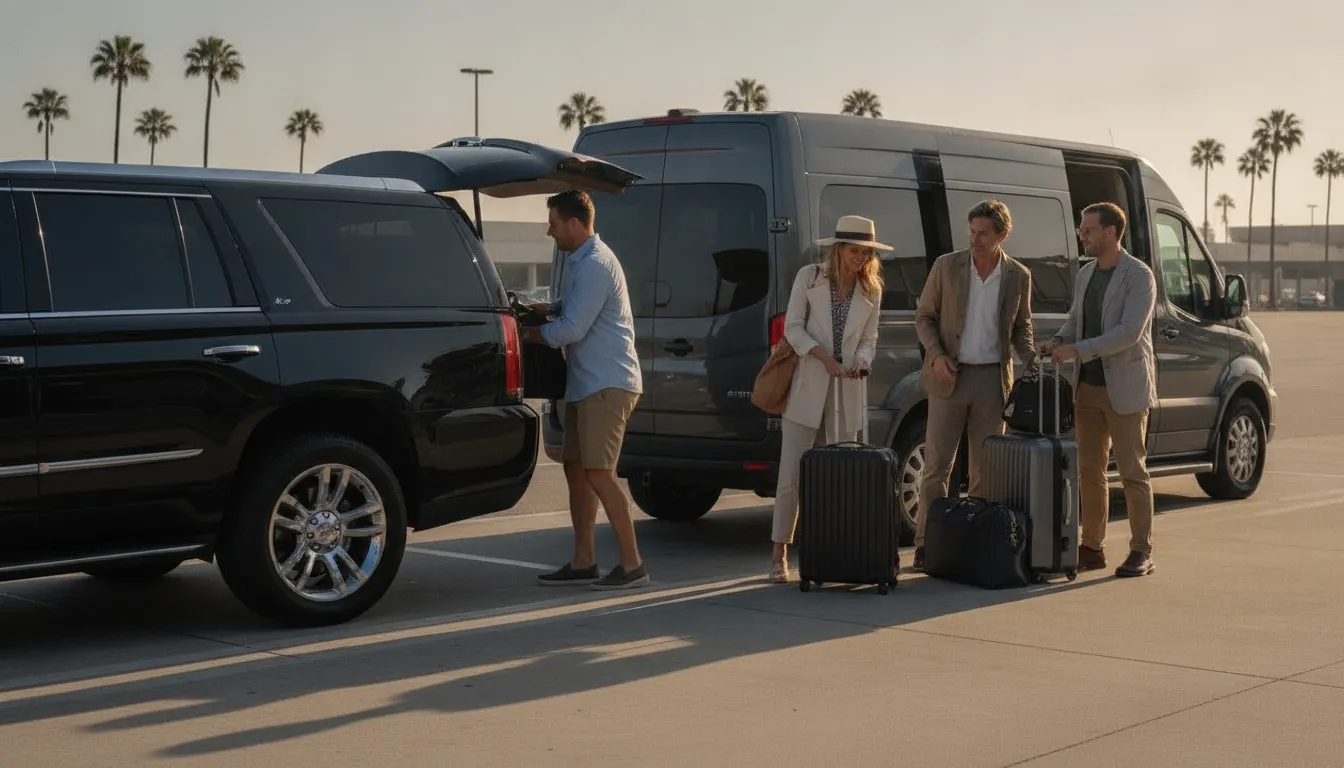 Airport shuttle vehicle for groups at LAX