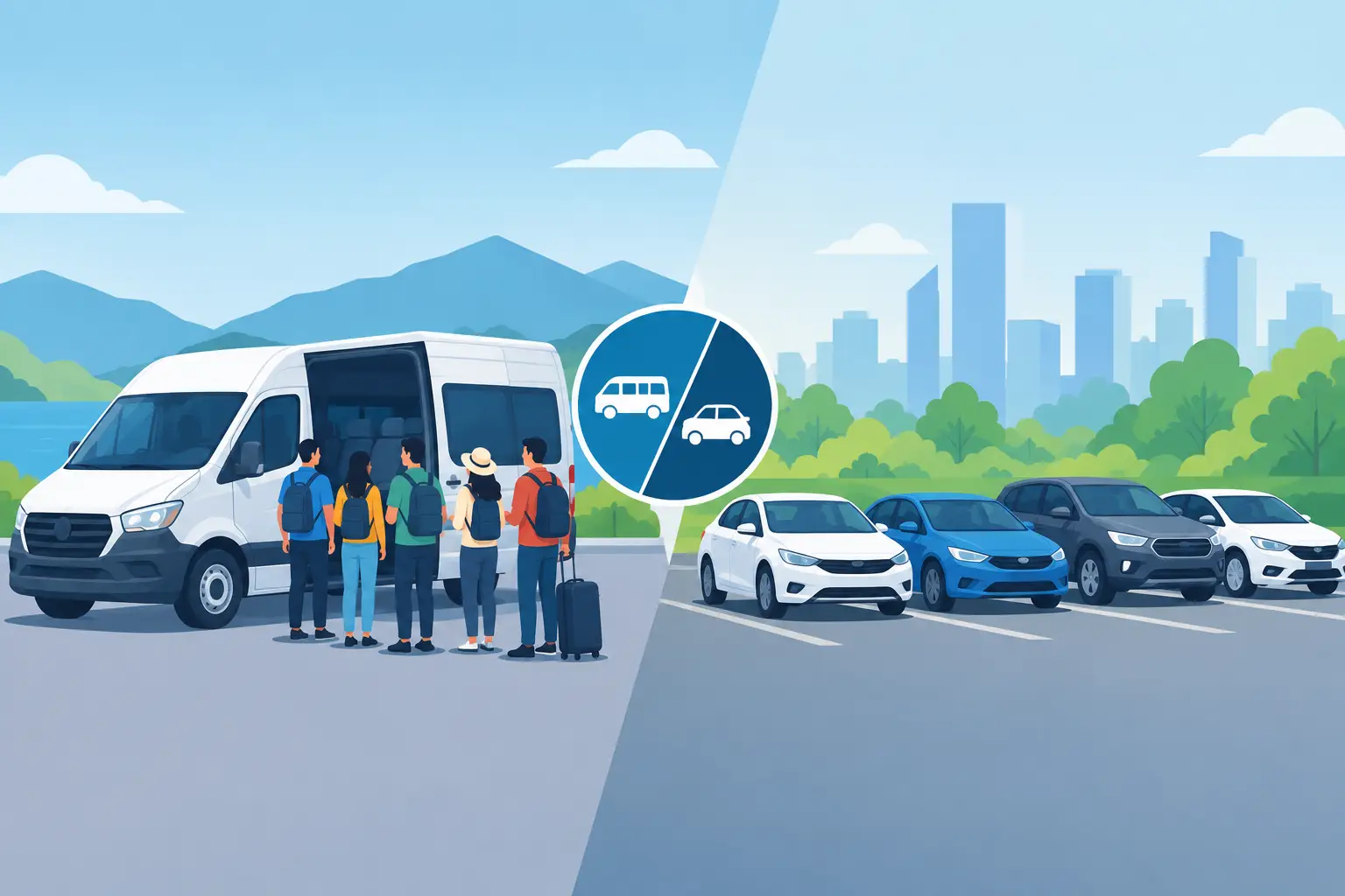 Private Van Versus Multiple Cars for Groups