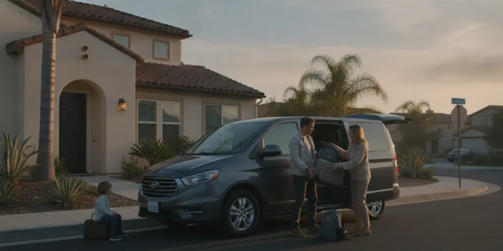 Private passenger van ready for a San Diego traveler heading to LAX